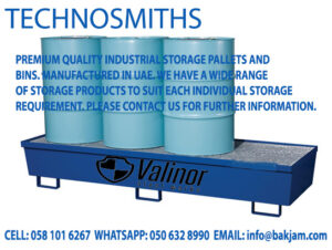 GALVANIZED STACKABLE STEEL PALLET CONVERTERS FOR COLD STORES IN RIYADH-4 drum pallet for spill containment by valinor dubai